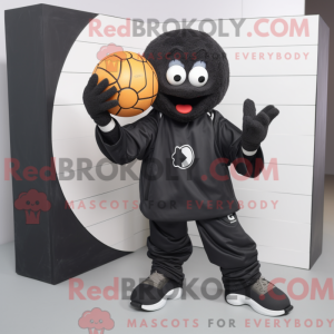 Black Handball Ball mascot...