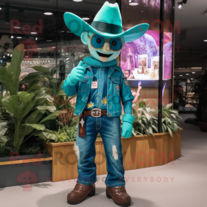 Teal cowboy mascotte...