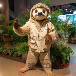 Tan Sloth mascot costume...