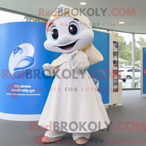 Cream Dolphin mascot...