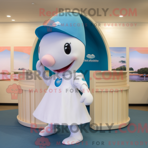 Cream Dolphin mascot...