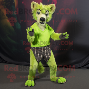 Lime Green Hyena mascotte...