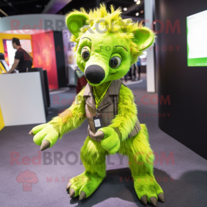 Lime Green Hyena maskot...