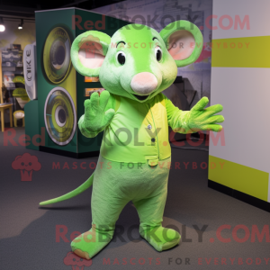Lime Green Rat mascot...