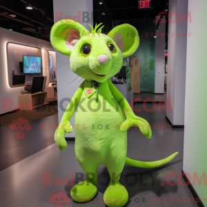 Lime Green Rat mascot...