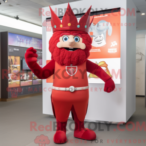 Red King mascot costume...