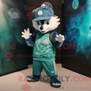 Teal Badger Maskottchen...