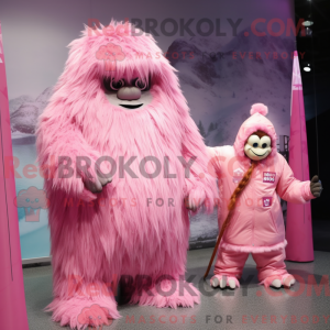 Pink Yeti mascot costume...