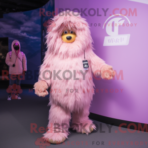 Pink Yeti mascot costume...