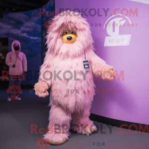 Roze Yeti-mascottekostuum...