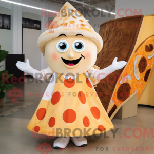 Cream Pizza Slice mascot...