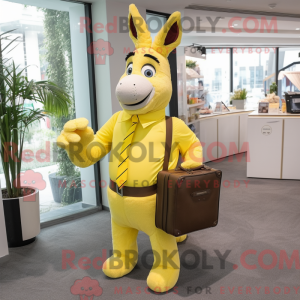 Citrongul æsel maskot...