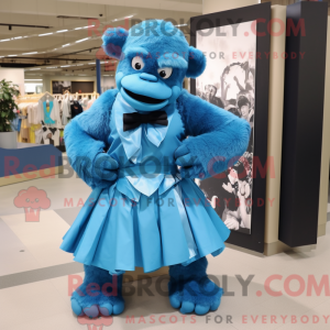 Blå Gorilla maskot kostume...