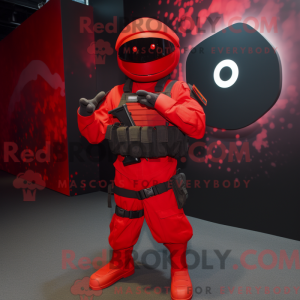 Rød Commando maskot kostume...