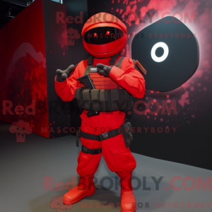 Red Commando mascot costume...