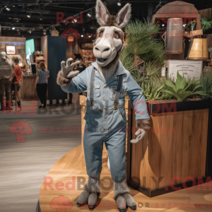 Gray Donkey mascot costume...