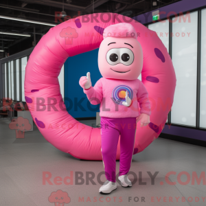 Pink Donut maskot kostume...