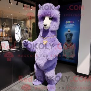 Lavendel Alpaca maskot...