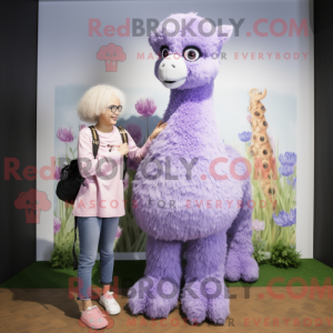 Lavendel Alpaca maskot...