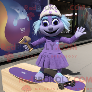 Lavendel skateboardmaskot...