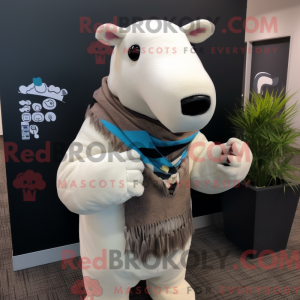 Hvit Tapir-maskotdraktfigur...