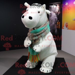 White Tapir mascot costume...