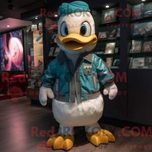 Teal Geese mascot costume...