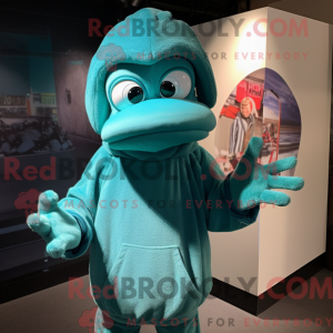 Teal But mascot costume...