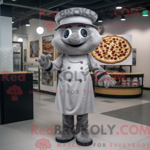 Gray Pizza mascot costume...