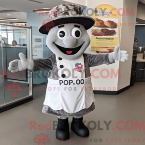 Gray Pizza mascot costume...