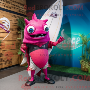 Magenta Tuna mascot costume...