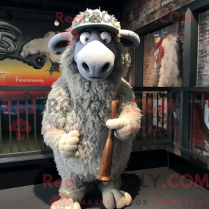 Silver Merino Sheep mascot...