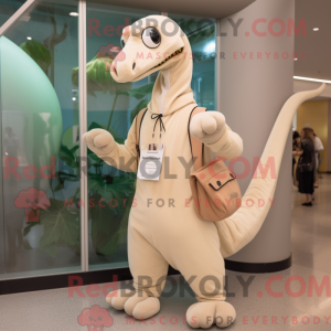 Beige Diplodocus mascot...