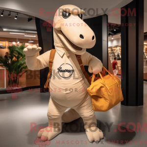 Beige Diplodocus mascot...