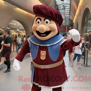 Maroon Swiss Guard maskot...