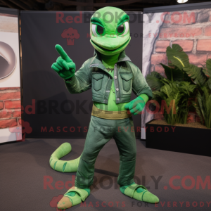 Green Python mascot costume...