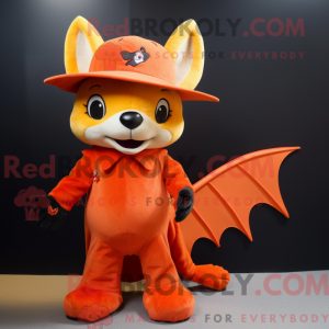 Orange Bat mascot costume...