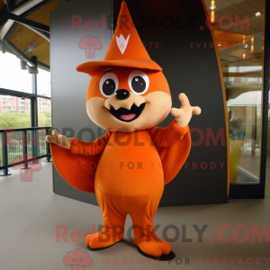 Oranje Bat mascottekostuum...