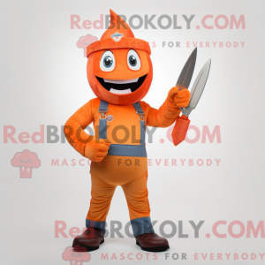 Orange Knife Thrower mascot...
