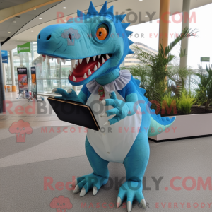 Sky Blue Spinosaurus mascot...