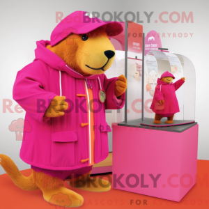 Magenta Capybara maskot...