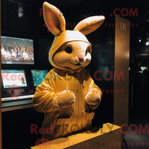 Gold Rabbit mascot costume...