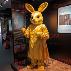 Gold Rabbit mascot costume...