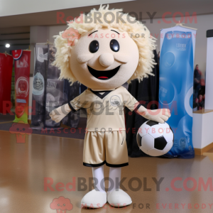Máscara de futebol bege com...