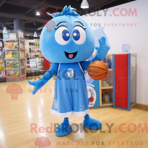 Blue Basketball Ball mascot...