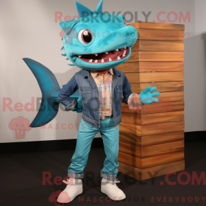 Turquoise Barracuda mascot...