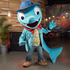 Turquoise Barracuda mascot...