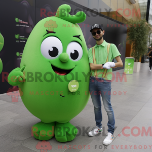 Green Plum mascot costume...