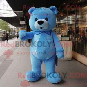 Blauer Teddybär Maskottchen...