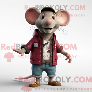 Maroon Rat maskotdraktfigur...